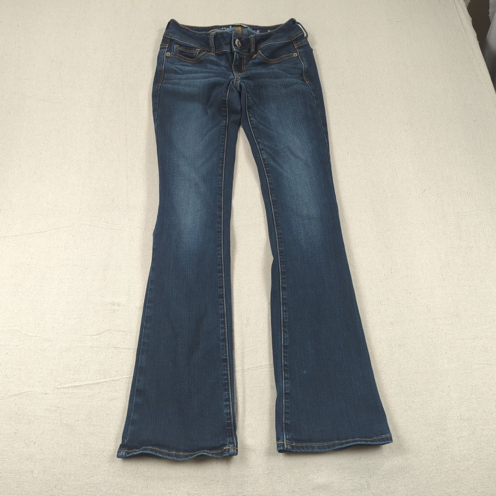 American Eagle Jeans Womens 00 Blue Kick Boot Cut Western Boho Cowgirl